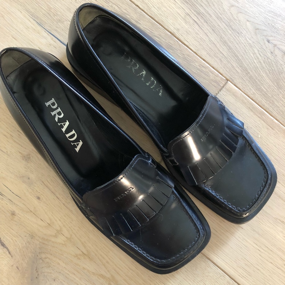 Black Prada Loafers Sz 36